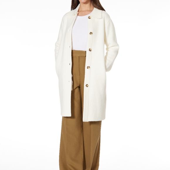 Jackets & Blazers - FUZZY WINTER WHITE LONG COAT- NEVER BEEN WORN